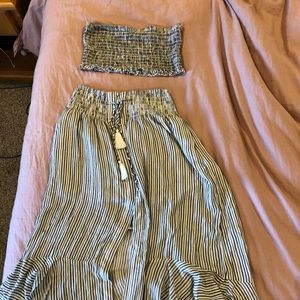2 Piece Skirt and Strapless Set